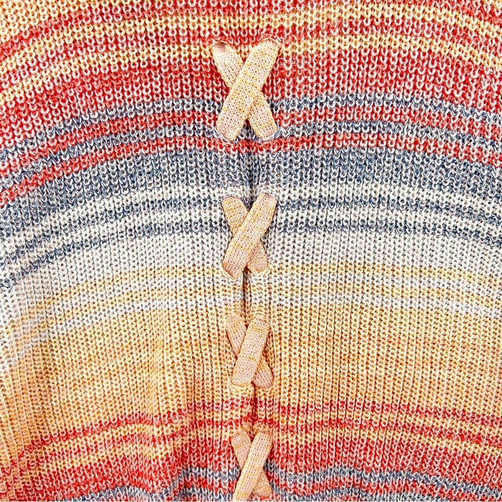 MM by My Michelle Multicolor V neck Lightweight Crisscrossed Back Sweater 2XL - Picture 7 of 10